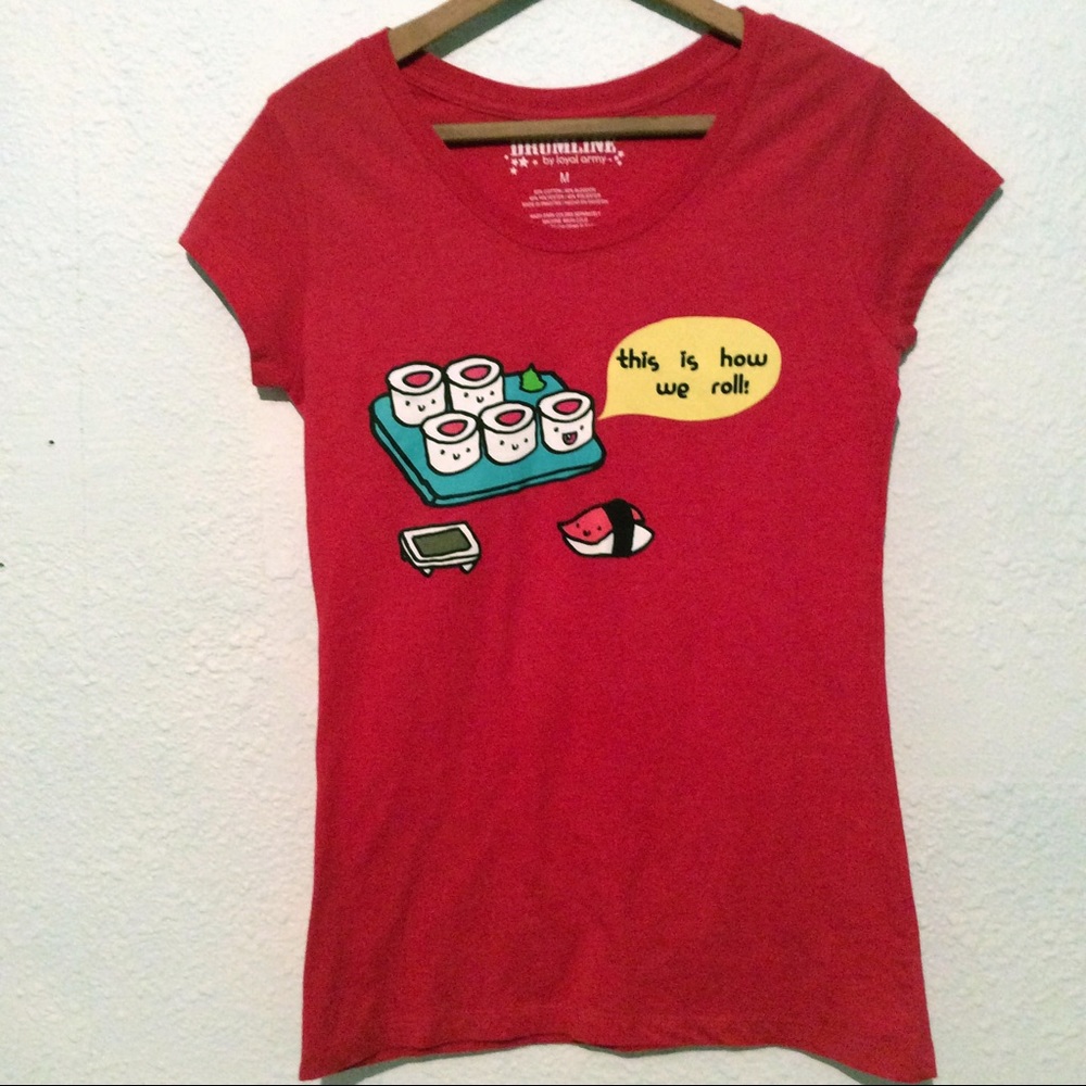 Red sushi graphic tee